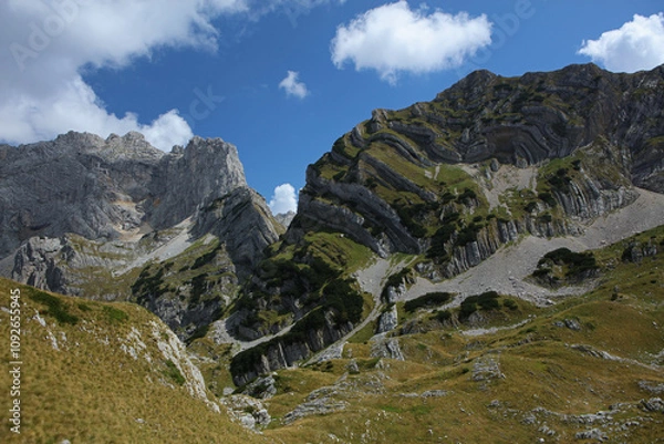 Fototapeta Landscape of Durmitor Mountains with Bobotov Kuk - the highest point in Montenegro