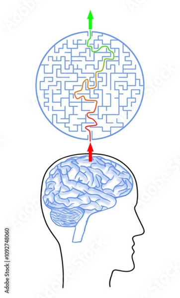 Fototapeta Problem and solution concept on white background