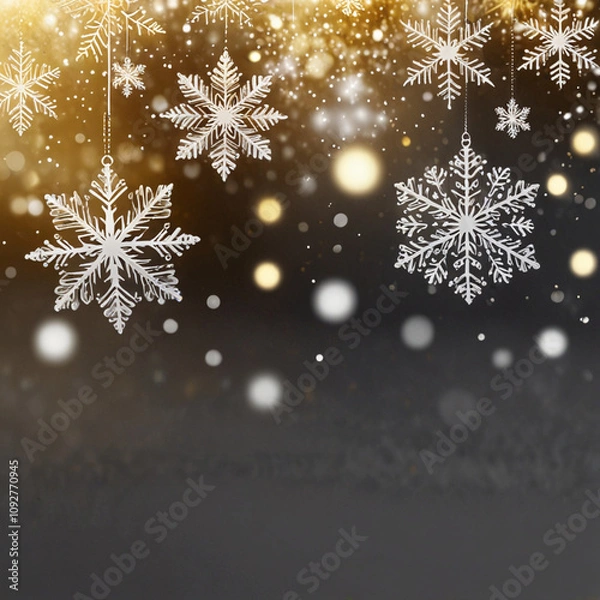 Fototapeta snowflakes are hanging from a string that says snowflakes.