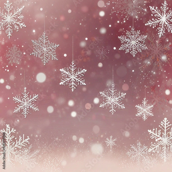 Fototapeta a red background with snowflakes and a red background.