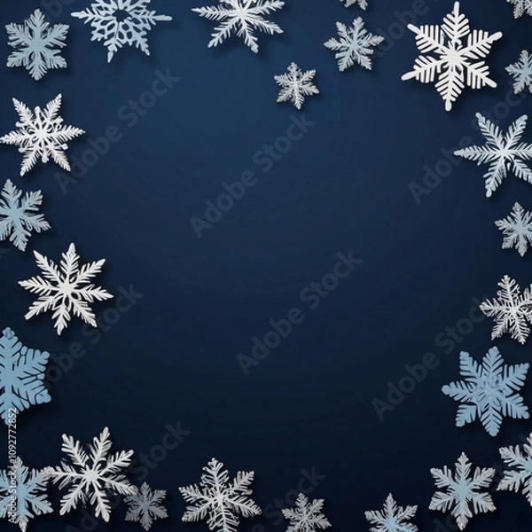 Fototapeta a blue background with snowflakes that says  snowflakes .