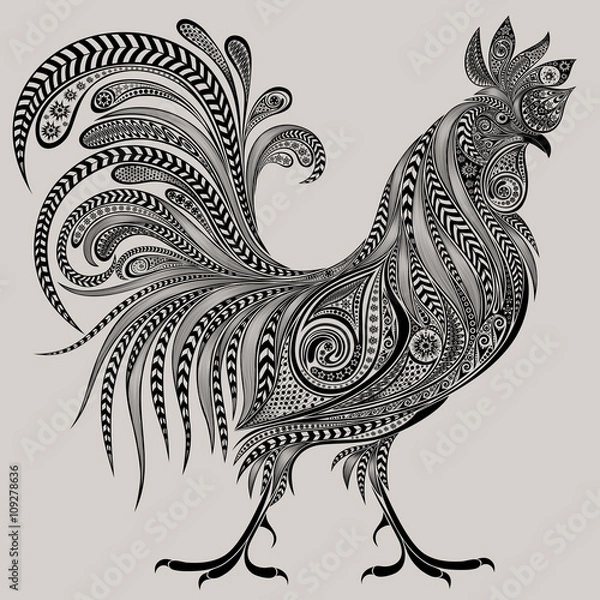 Fototapeta Gorgeous cock of patterns for the new year 2017