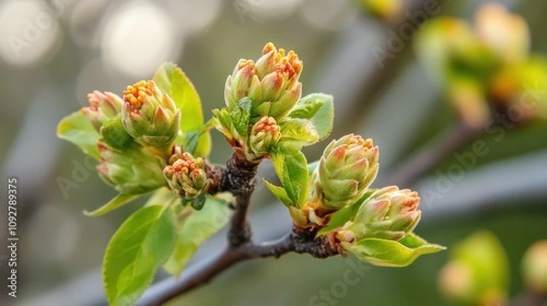 Obraz Flower buds beginning to open in springtime