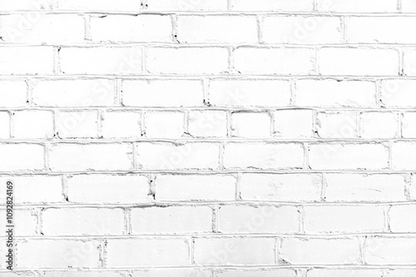 Obraz Texture white brick wall on a transparent background.