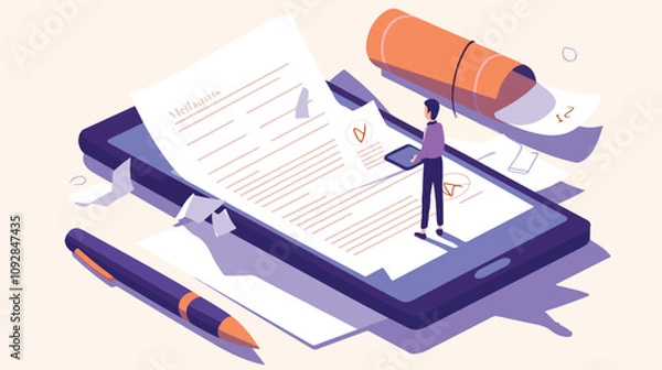 Obraz Digital Online Signature on Contract Document