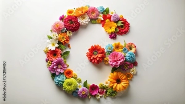 Fototapeta Vibrant Flower-Inspired Lowercase Alphabet Letters with Colorful Petals Perfect for Creative Projects and Designs
