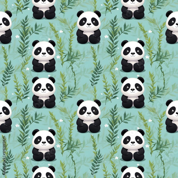 Obraz seamless pattern panda background 