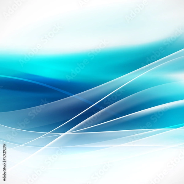Fototapeta Abstract background with transparent blue wave for tech or corparate presentation concept