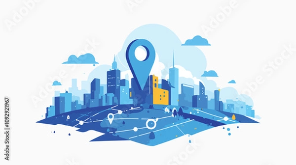 Fototapeta IP Address Geolocation Location Icon Vector Illustration for Technology Concepts