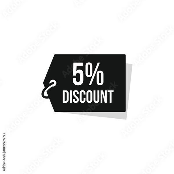 Obraz 5% discount sale template vector illustration