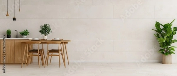 Obraz Minimalist Modern Kitchen Dining Room Interior Design