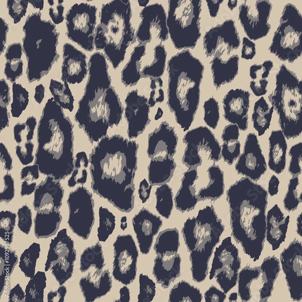 Fototapeta Leopard skin seamless pattern.  Animal abstract design. 