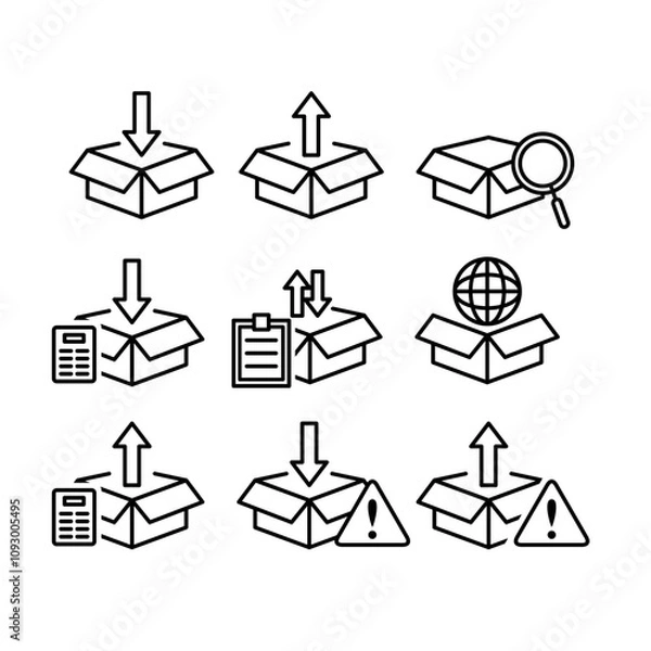 Obraz icons set cube or box