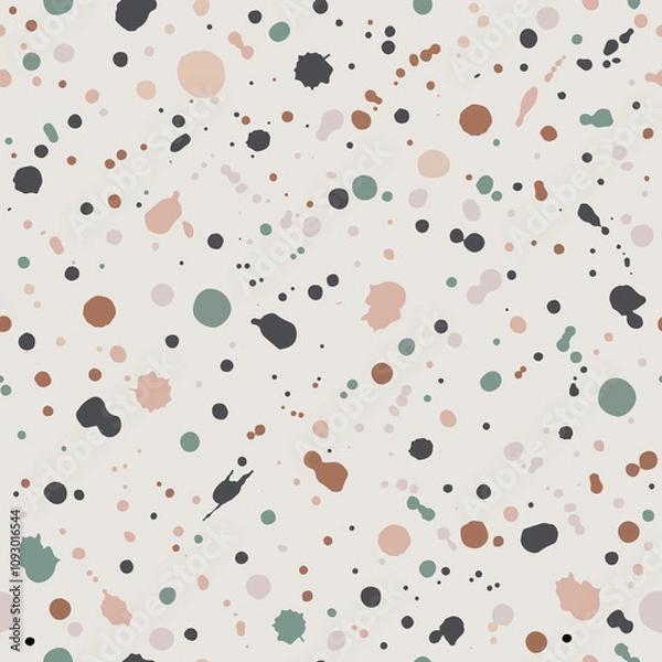 Fototapeta Terrazzo seamless pattern. Polished pebble stone tile. Bright and modern abstract background.