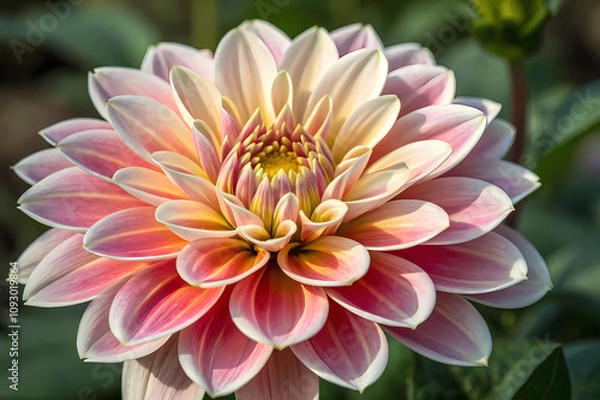 Obraz A Close-Up View of Vibrant Pink and Yellow Chrysanthemums and Dahlias