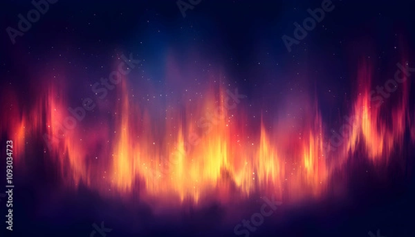 Obraz Abstract fiery aurora borealis, cosmic night sky, vibrant colors, fiery streaks, digital art, fantasy landscape, dark background, magical, mystical, otherworldly.