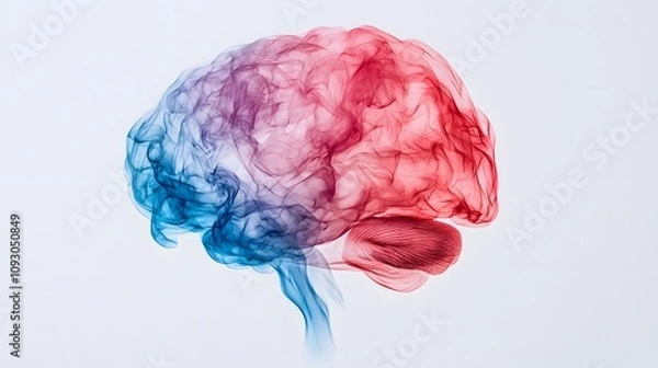 Fototapeta A Fantastical Fusion of Color: The Brain's Enigmatic Dance with Vibrant Waves of Emotion. Adaptability Quotient Concept