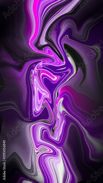 Fototapeta digital artwork in abstract patterns with the unique shape in purple color gradations 
