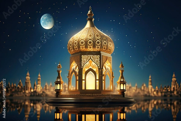 Obraz Sacred Mosque Background Designs for Islamic Gatherings