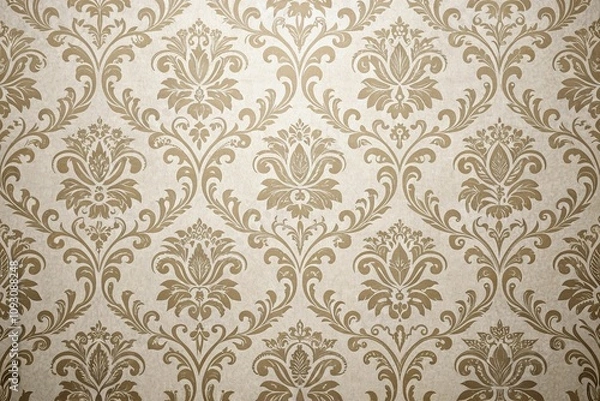 Fototapeta Damask seamless wallpaper background, ornate decorations, luxurious fabric texture, sophisticated atmosphere