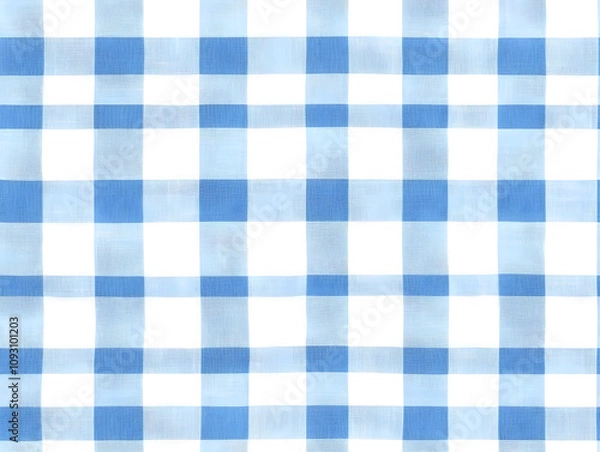 Fototapeta Light blue gingham pattern 