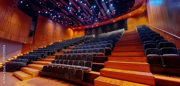 Obraz Conference venue set up in a modern design, ready for attendees and events.