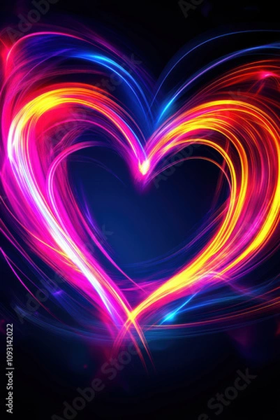 Fototapeta Abstract glowing heart with motion blur effect