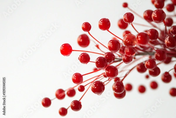 Fototapeta Elegant Dewdrops on a White Background