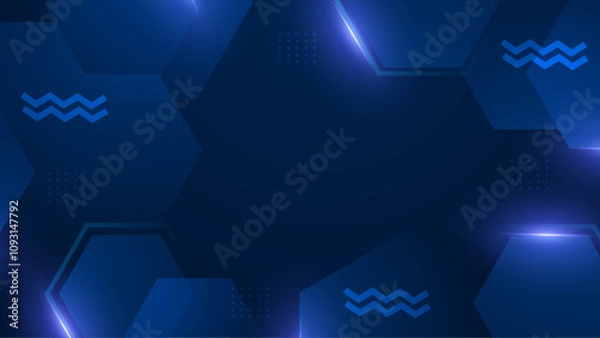 Fototapeta Blue Vector Abstract Geometric Shapes Background. For Background, Banner, Pamphlet, Certificate and Presentation