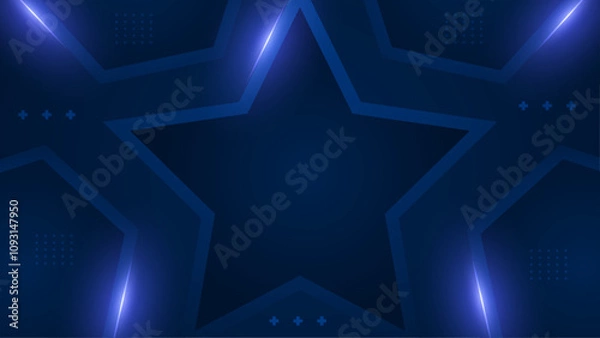 Fototapeta Blue Vector Abstract Geometric Shapes Background. For Background, Banner, Pamphlet, Certificate and Presentation