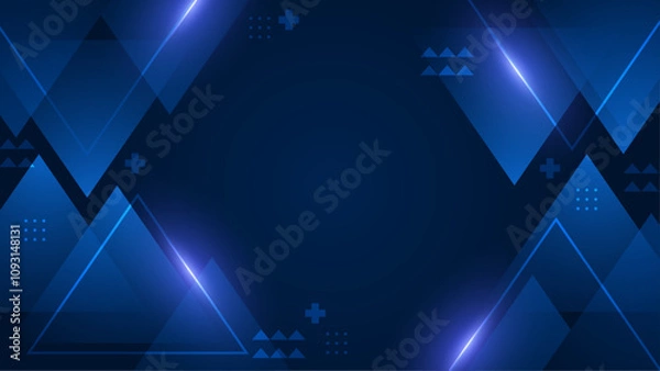 Fototapeta Blue Vector Illustration Minimal Geometric Shape Abstract Background. For Background, Banner, Pamphlet, Certificate and Presentation