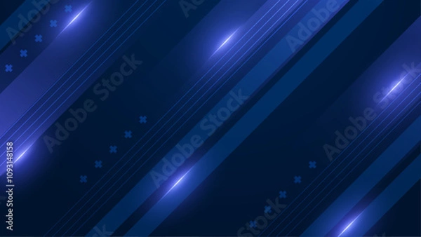 Fototapeta Blue Vector Illustration Minimal Geometric Shape Abstract Background. For Background, Banner, Pamphlet, Certificate and Presentation