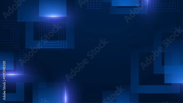 Fototapeta Blue Vector Illustration Minimal Geometric Shape Abstract Background. For Background, Banner, Pamphlet, Certificate and Presentation