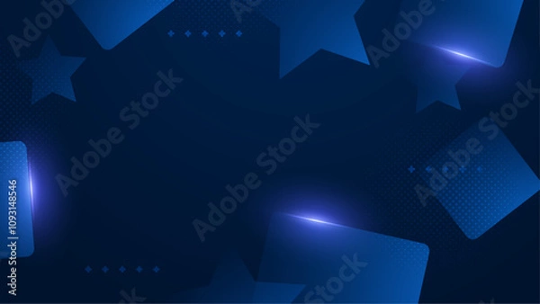 Fototapeta Blue Vector Illustration Minimal Geometric Shape Abstract Background. For Background, Banner, Pamphlet, Certificate and Presentation