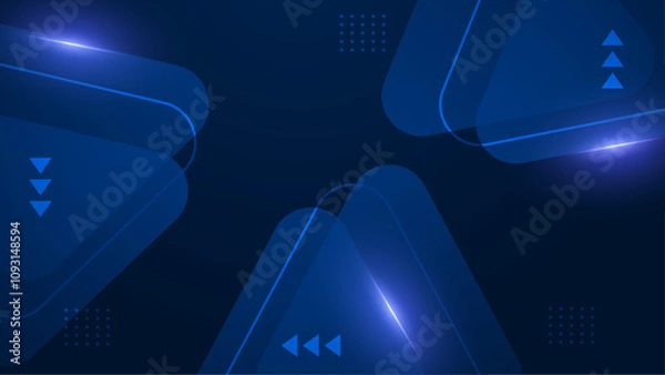 Fototapeta Blue Vector Abstract Geometric Shapes Background. For Background, Banner, Pamphlet, Certificate and Presentation