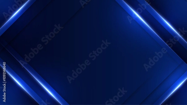 Fototapeta Blue Vector Abstract Geometric Shapes Background. For Background, Banner, Pamphlet, Certificate and Presentation