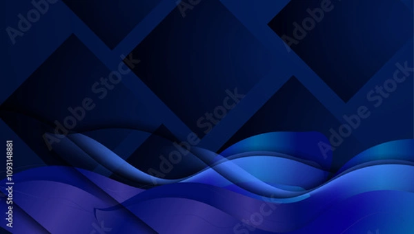 Fototapeta Blue Background Abstract Art Vector With Shapes. For Background, Banner, Pamphlet, Certificate and Presentation