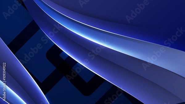 Fototapeta Blue Vector Abstract Geometric Shapes Background. For Background, Banner, Pamphlet, Certificate and Presentation