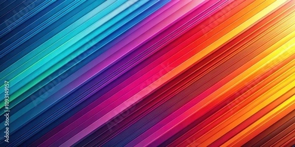 Fototapeta Abstract Diagonal Stripes of Vivid Hues, A Colorful Tapestry of Bold Lines,  Dynamic and Energetic