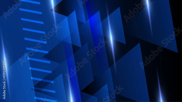 Fototapeta Blue Vector Illustration Minimal Geometric Shape Abstract Background. For Background, Banner, Pamphlet, Certificate and Presentation