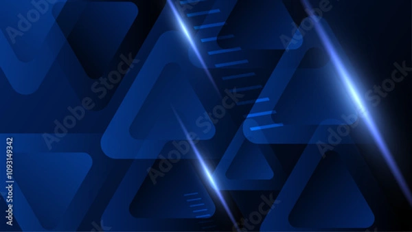 Fototapeta Blue Vector Abstract Geometric Shapes Background. For Background, Banner, Pamphlet, Certificate and Presentation