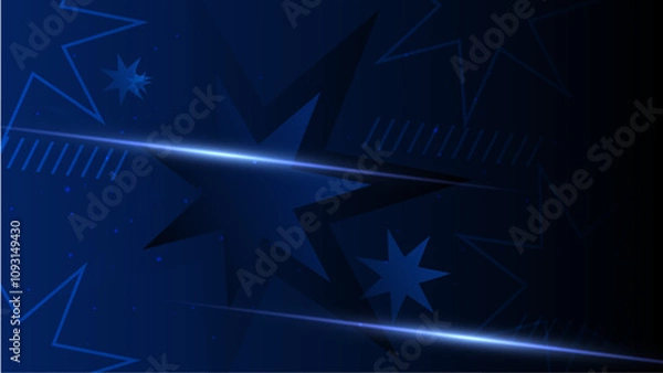 Fototapeta Blue Vector Abstract Geometric Shapes Background. For Background, Banner, Pamphlet, Certificate and Presentation