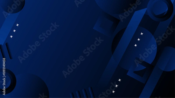 Fototapeta Blue Vector Illustration Minimal Geometric Shape Abstract Background. For Background, Banner, Pamphlet, Certificate and Presentation