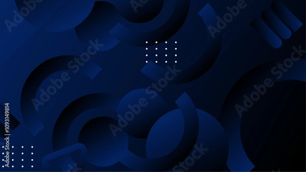 Fototapeta Blue Vector Abstract Geometric Shapes Background. For Background, Banner, Pamphlet, Certificate and Presentation