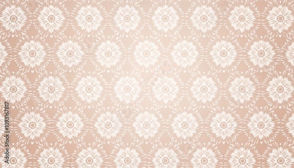 Fototapeta Seamless delicate lace doily texture with realistic patterns in soft natural colors and high resolution