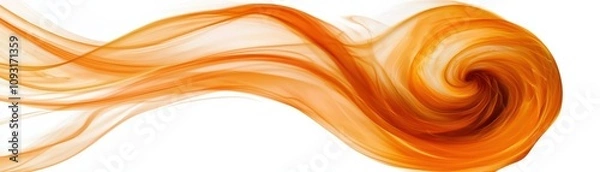 Fototapeta A vibrant orange swirl representing movement and energy, evoking feelings of warmth and creativity.