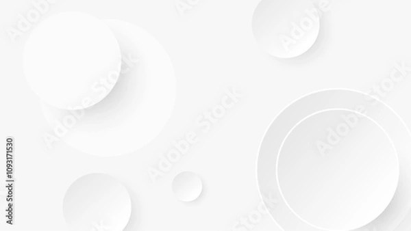 Fototapeta Abstract White Circles on a Minimalist Background