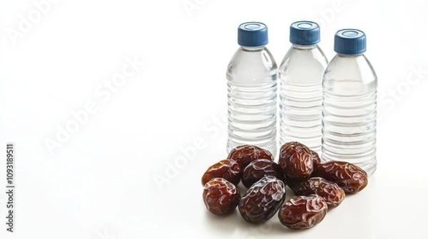 Fototapeta Bottles of Water and Dates for Hajj Pilgrims