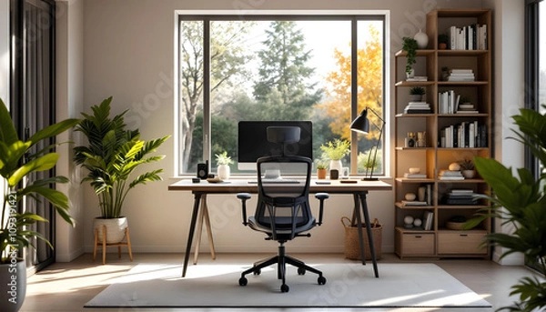 Fototapeta Stylish and Functional Office Design: High-Quality Modern Workspace Interior