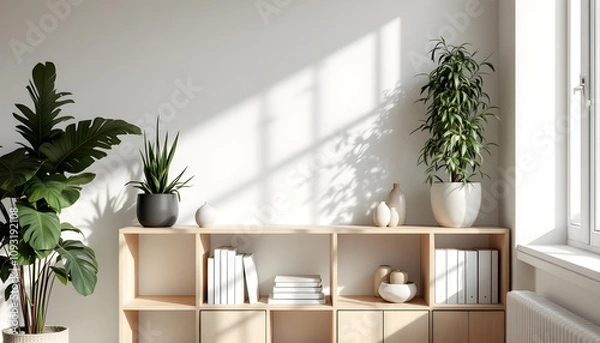 Fototapeta Modern Minimalist Interior: Sleek and Simple Home Design with High-Resolution Detail
